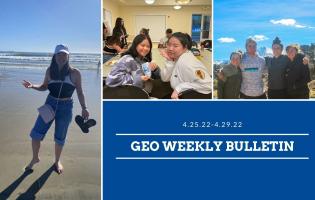 GEO weekly bulletin april 25 with images of students