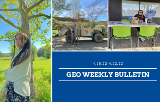 GEO weekly bulletin april 18 with images of students