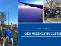 GEO weekly bulletin with images of students an airplane