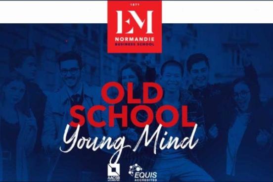 em normandie logo and says old school young mind