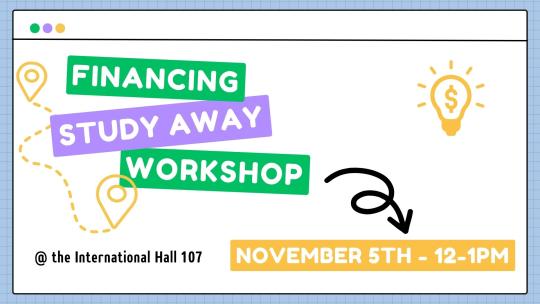 Financing study away workshop flyer