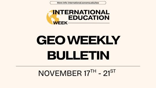 GEO Weekly Bulletin Flyer November 17