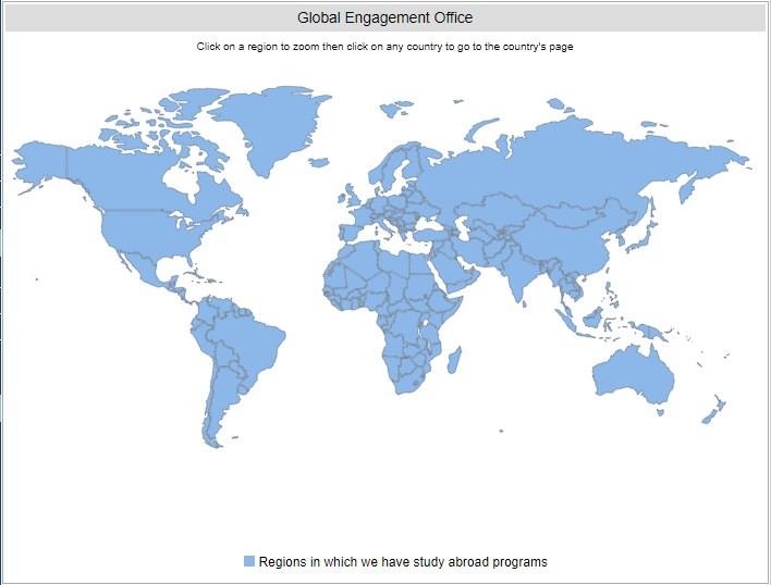 global map of all SSU programs. links to AbroadOffice site