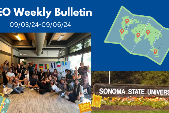 GEO Bulletin image with group of students