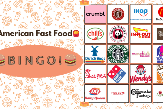 American Fast Food Bingo