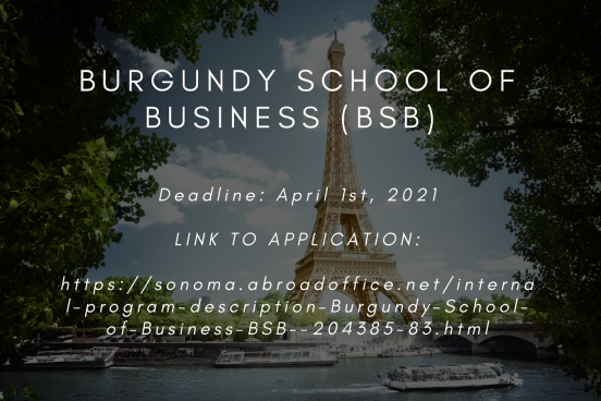 A photo of the Eiffel Tower and the Seine with info on the BSB upcoming deadline