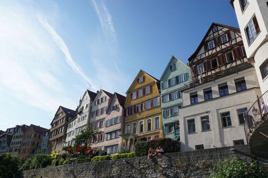Colorful houses along the Neckar river in Tübingen
