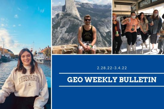 Images of students studying abroad and posing together