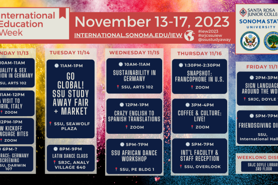 full schedule of IEW week
