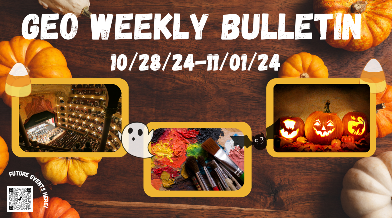 images of pumpkins, painting, and a theater
