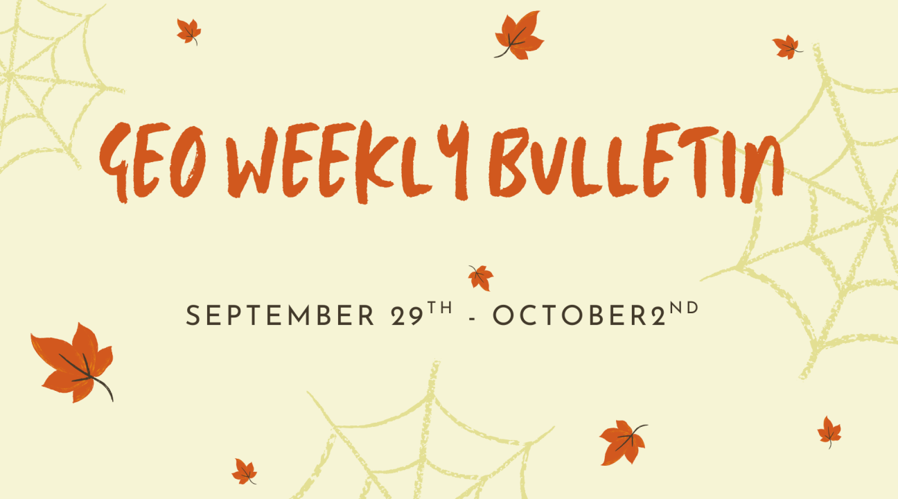 GEO Weekly bulletin September 29th
