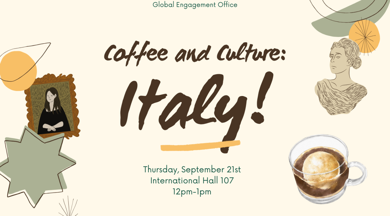 Coffee and culture Italy flyer