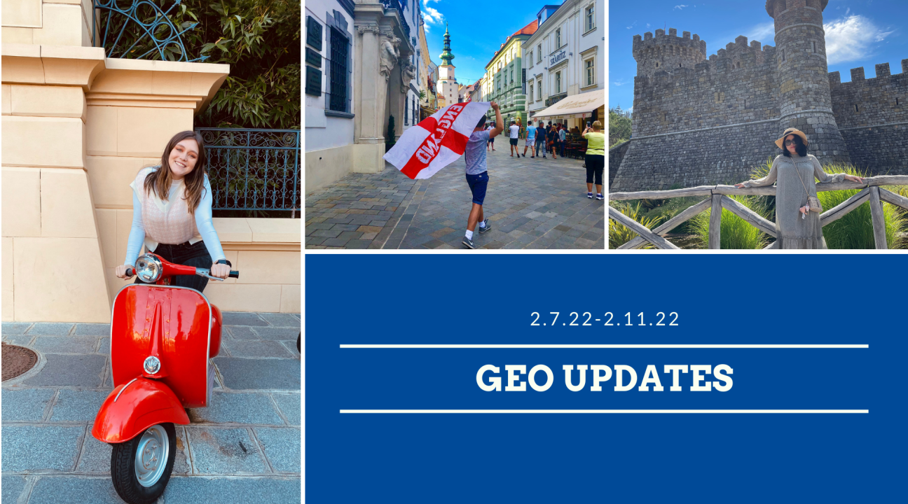 GEO Updates 2/7/22 with images of students abroad