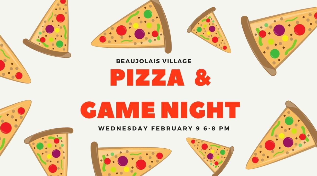 Pizza and game night image Wednesday February 9 at 6PM