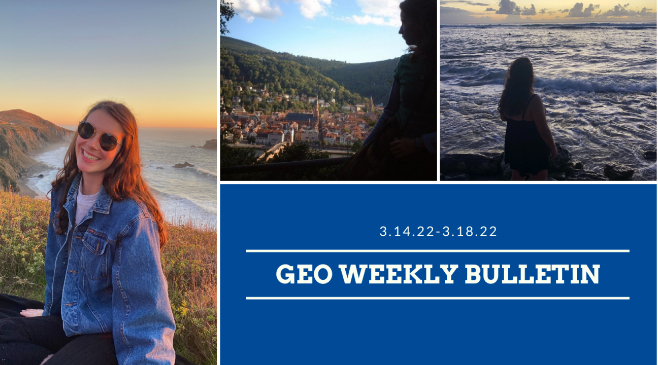 Geo Weekly Bulletin with images of students abroad