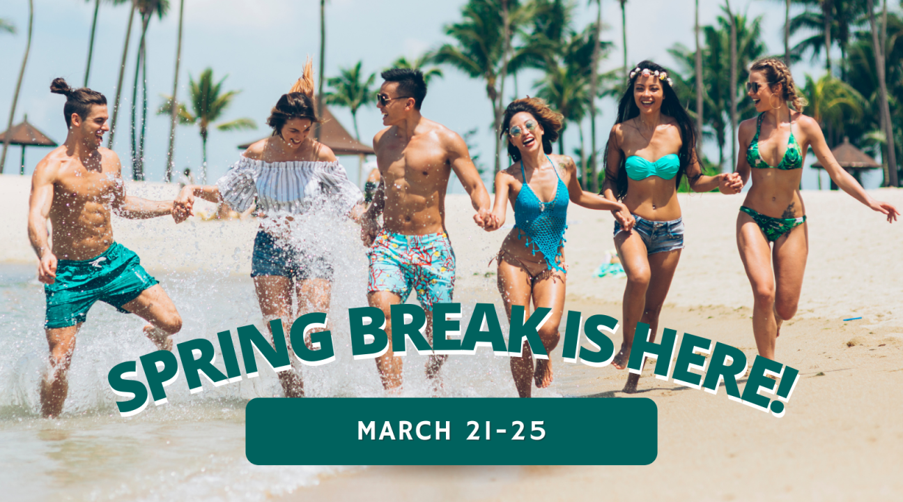 Spring break is here March 21-25 with people on beach