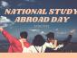 Photo that says national study abroad day february 28 with students on mountain