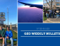 GEO weekly bulletin with images of students an airplane