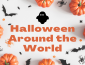 Background photo is of small pumkins and toy bats and spiders spread about; text reads "Halloween Ar