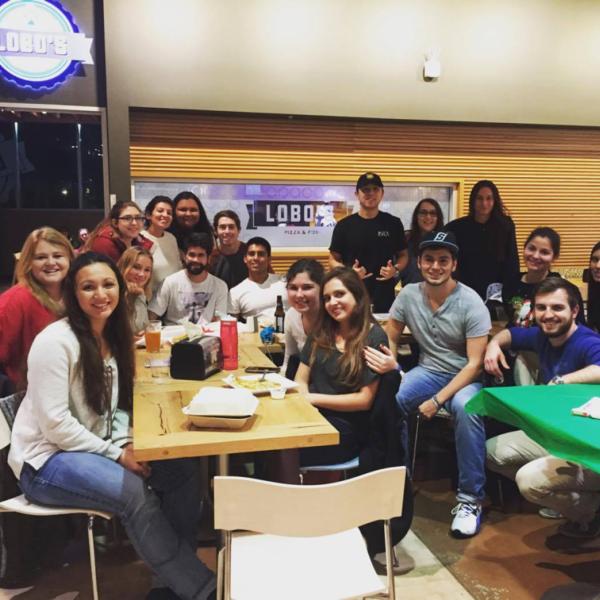 Students at campus restaurant. 