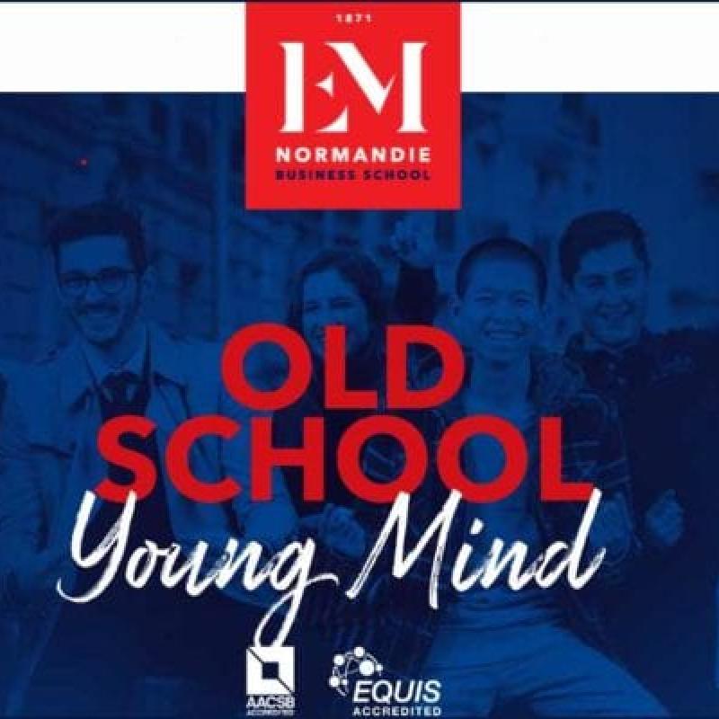 em normandie logo and says old school young mind