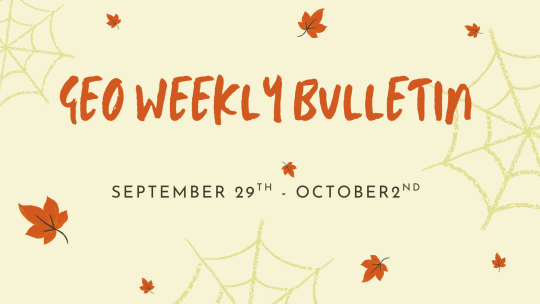 GEO Weekly bulletin September 29th