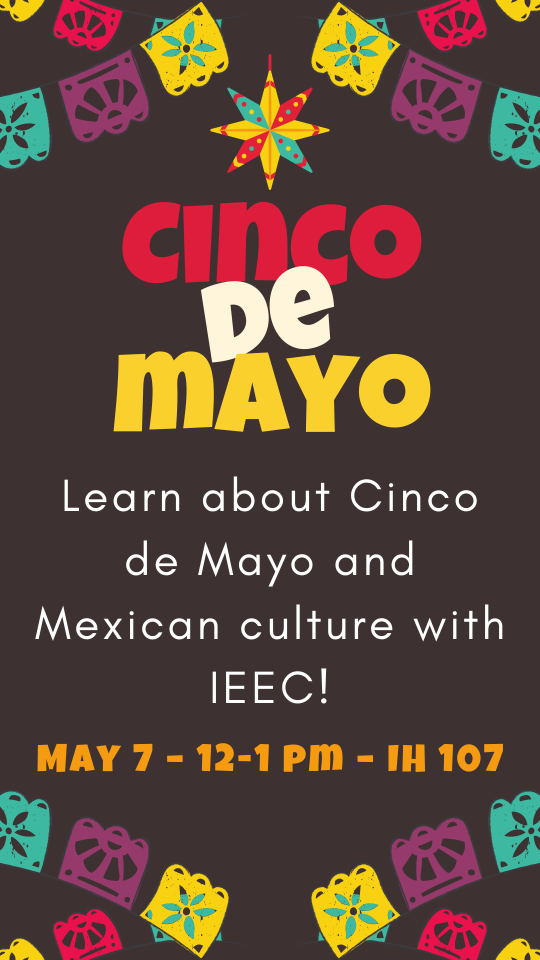 Cinco de Mayo flyer for Coffee and culture with date and time. 