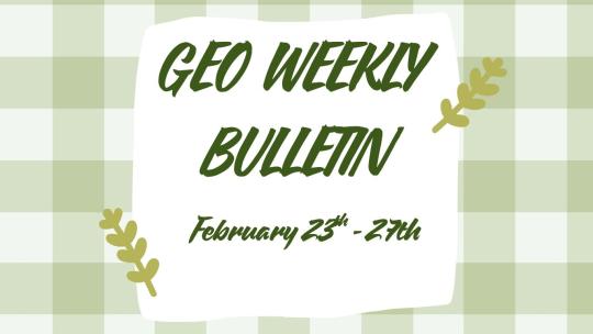 geo weekly bulletin