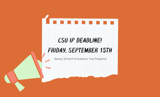 CSU IP deadline is September 15