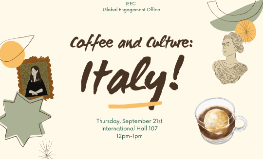 Coffee and culture Italy flyer