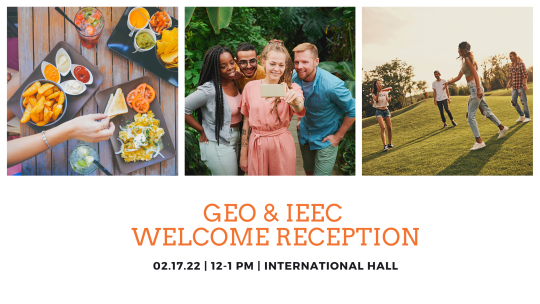GEO & IEEC Welcome Reception images of people and food
