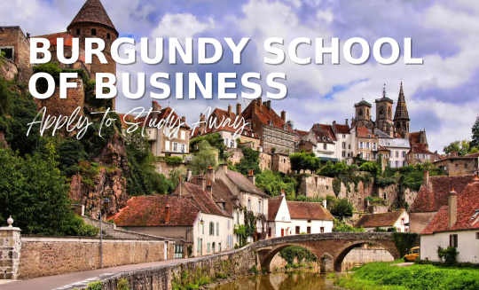 burgundy school of business with image of city of burgundy